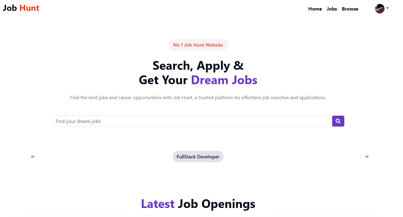 Screenshot of web app
