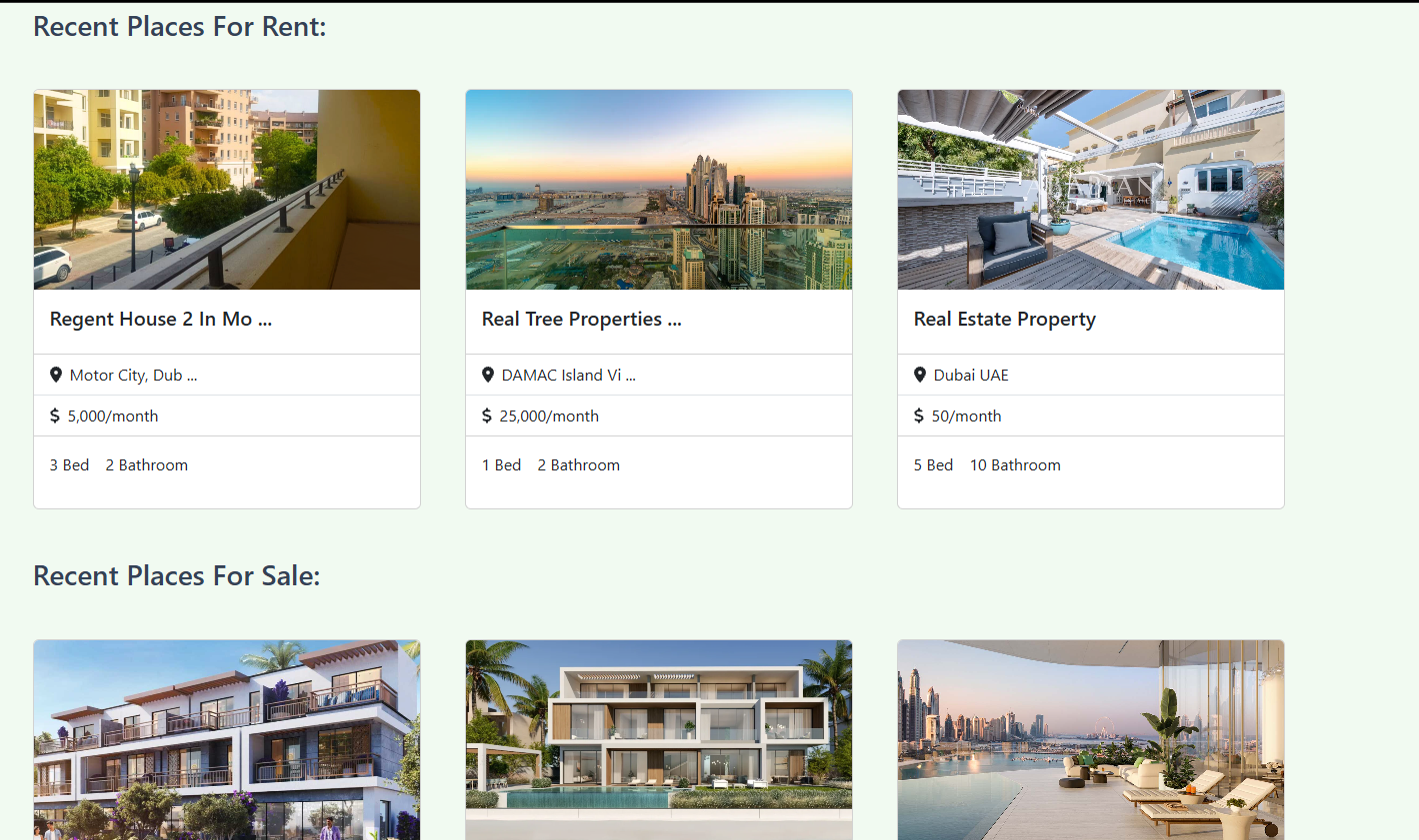 Screenshot of web app